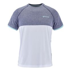 T-SHIRT BABOLAT PLAY CREW NEK TEE BLANC BLEU