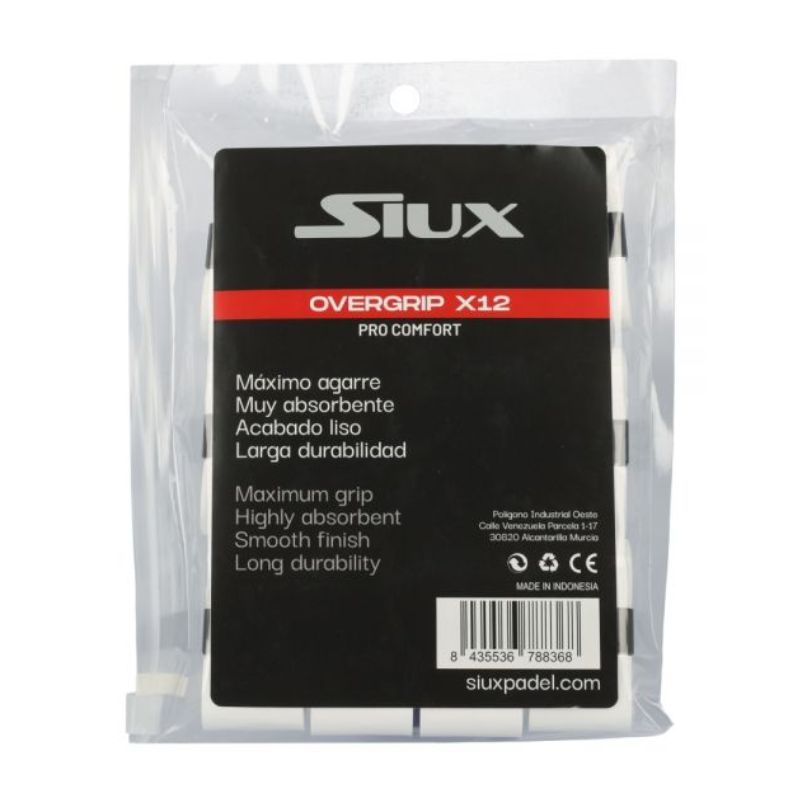 PACK 12 SURGRIPS SIUX PRO COMFORT BLANC