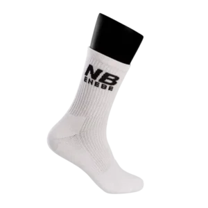 Chaussettes padel Enebe Revolution blanches en tissu respirant avec zones renforcées pour performance optimale