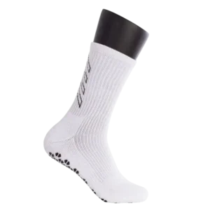 Chaussettes padel Softee Grip blanches avec adhérence renforcée sur surface de jeu