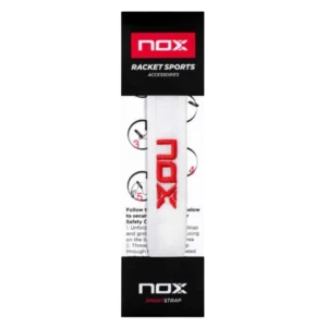 Dragonne Nox Smartstarp blanche pour raquette de padel avec système de sécurité interchangeable