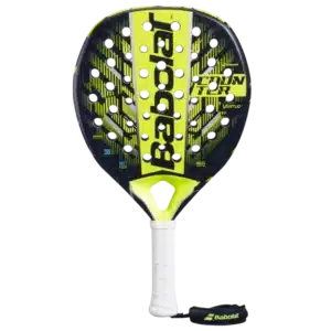 Raquette padel Babolat Counter Vertuo 2.5 dominante jaune et noire forme ronde cadre épais pour plus de stabilité