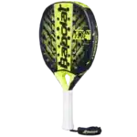 Raquette padel Babolat Counter Vertuo 2.5 dominante jaune et noire forme ronde cadre épais pour plus de stabilité vue coté