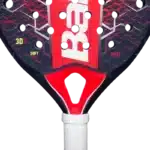 Raquette padel Babolat Technical Vertuo 2.5 noir et rouge forme diamant et design moderne vue manche