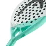 Raquette padel Head Gravity Motion 2024 modèle agile et léger offrant précision et confort de jeu vue manche