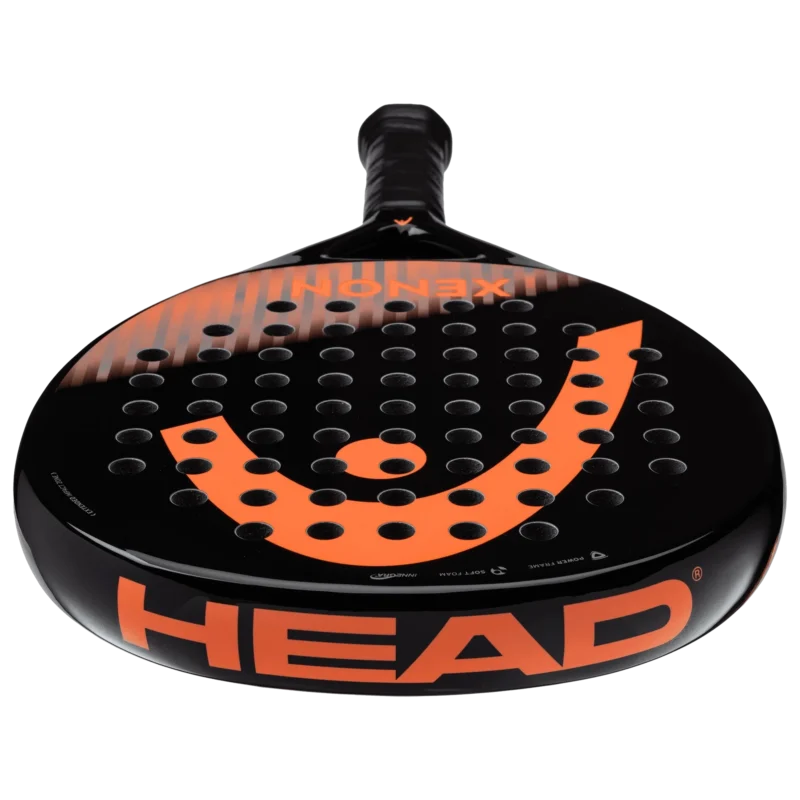 Raquette padel Head Xénon vue de tête design sobre et performances équilibrées pour joueurs en progression