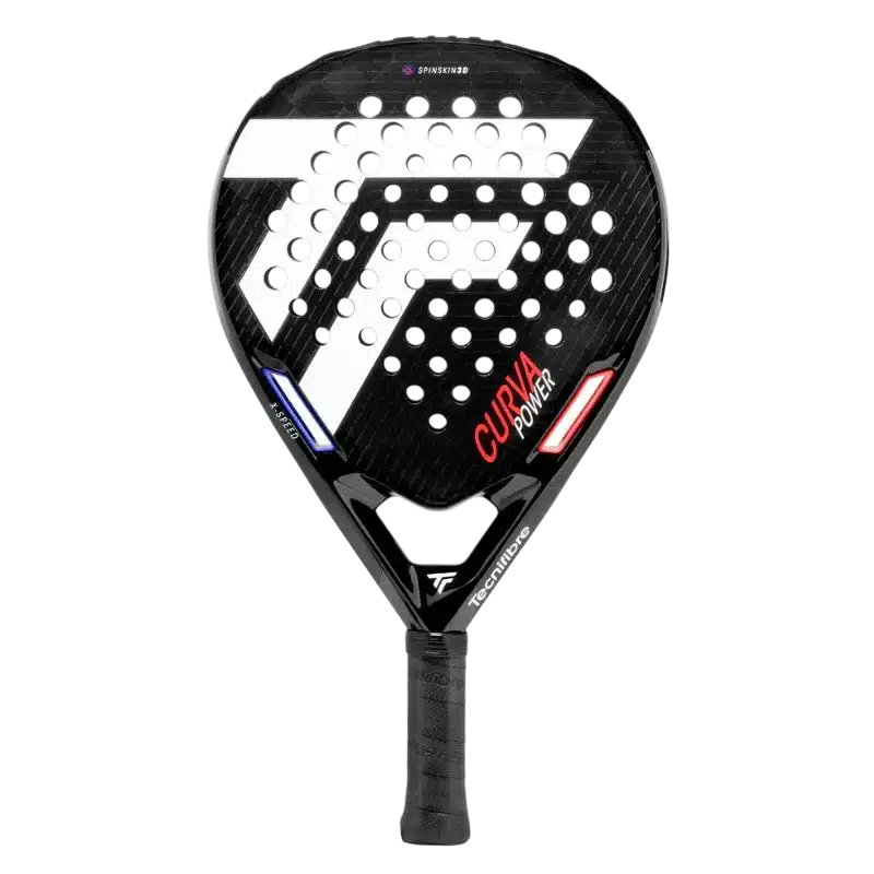 raquette-padel-tecnifibre-curva-power-2025 Raquette padel Tecnifibre Curva Power 2025 modèle axé sur la puissance offrant un impact explosif et une stabilité optimale pour les joueurs offensifs