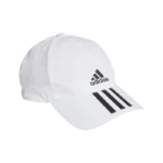 Casquette Adidas 3 Stripes blanche avec logo brodée un classique de la marque vue coté