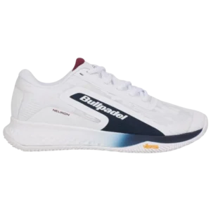 Chaussures de padel Bullpadel Neuron Vibram 25I blanc semelle adhérente Vibram stabilité renforcée et confort respirant pour joueurs exigeants
