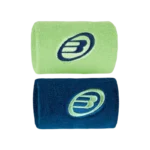 Poignet éponge Bullpadel vert et bleu pour une solution antitranspirante efficace