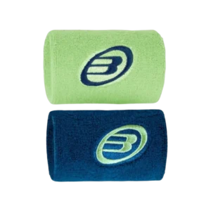 Poignet éponge Bullpadel vert et bleu pour une solution antitranspirante efficace