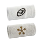 Poignet éponge Bullpadel premier padel blanc et gris pour une solution efficace et confortable pour rester au sec