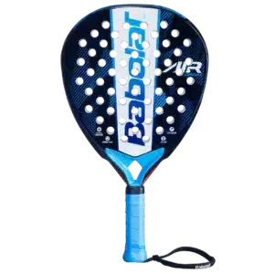 Raquette padel Babolat Air Origin 2025 design moderne bleu et noir destinée aux joueurs offensifs recherchant légèreté et maniabilité
