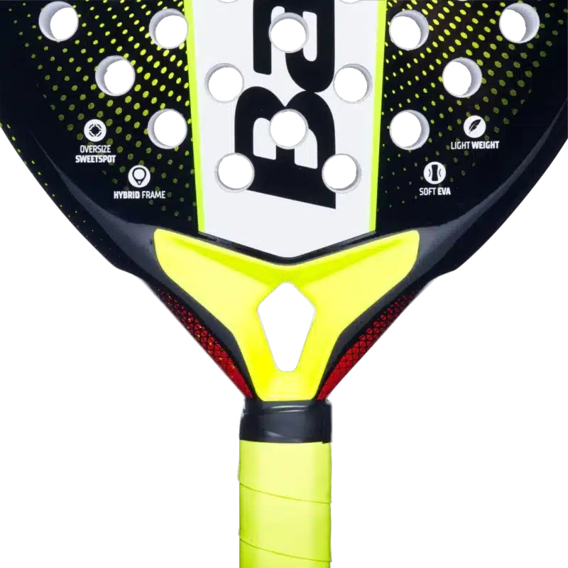 Raquette padel Babolat Counter Origin 2025 forme ronde idéale pour les joueurs défensifs recherchant contrôle et résistance vue manche