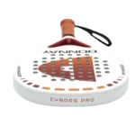 Raquette padel Donnay Cyborg Pro 18K modèle rond et défensif offrant contrôle précision et confort aux joueurs confirmés vue tête
