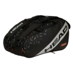 Sac de padel Head Team noir et blanc spacieux et pratique avec de nombreux rangements pour votre matériel de padel vue profil