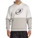 Sweat-shirt Bullpadel Boyal coloris gris et blanc vêtement de padel confortable respirant et stylé pour joueurs passionnés