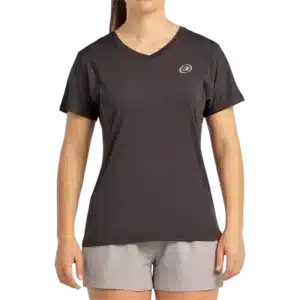 T-shirt Bullpadel Eches noir t-shirt de padel pour femme respirant ergonomique et moderne
