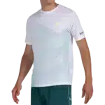 T-shirt Bullpadel Lagar blanc t-shirt de padel respirant et ergonomique offrant confort et style moderne vue coté
