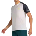 T-shirt Bullpadel Llico blanc t-shirt de padel léger respirant et ergonomique pour un confort continu vue coté