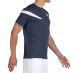 T-shirt Bullpadel Lyn bleu marine t-shirt de padel respirant léger et ergonomique pour performance et style vue profil