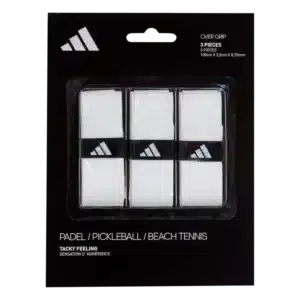 Tripack de surgrips Adidas Tacky blanc surgrips padel ultra-adhérents offrant contrôle confort et une excellente absorption de la transpiration