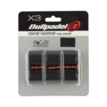 Tripack de surgrips Bullpadel Comfort noir absorbants et résistants offrant confort adhérence et meilleure prise en main