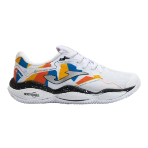 Les chaussures de padel Joma Smash Men W2532C offrent respirabilité, amorti réactif et stabilité.