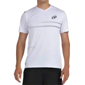 T-Shirt Bullpadel Montuno blanc un choix idéal pour les passionnés de padel qui recherchent un vêtement stylé pour un jeu fluide sur le terrain