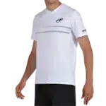 T-Shirt Bullpadel Montuno blanc un choix idéal pour les passionnés de padel qui recherchent un vêtement stylé pour un jeu fluide sur le terrain vue coté