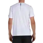 T-Shirt Bullpadel Montuno blanc un choix idéal pour les passionnés de padel qui recherchent un vêtement stylé pour un jeu fluide sur le terrain vue dos