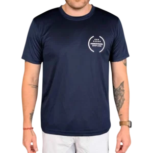 T-shirt French Padel Shop bleu marine modèle homme pour afficher fièrement vos couleurs sur les terrains de padel