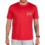 T-shirt French Padel Shop rouge modèle homme pour afficher fièrement vos couleurs sur les terrains de padel