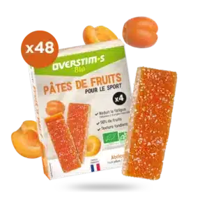 LOT DE 48 PATES DE FRUITS BIO OVERSTIMS ABRICOT
