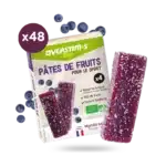 LOT DE 48 PATES DE FRUITS BIO OVERSTIMS MYRTILLE SAUVAGE