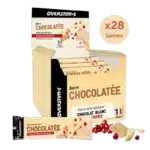 Carton de 28 barres énergétiques chocolatées Overstims Chocolat blanc Cranberries