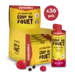 CARTON DE 36 GELS ENERGETIQUES OVERSTIMS COUP DE FOUET FRUITS ROUGES