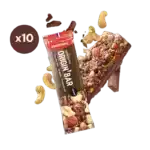 Lot de 10 barres énergétiques Overstims Origin vegan et sans gluten Chocolat noir Amande