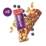 LOT DE 5 BARRES ENERGETIQUES VEGAN ET SANS GLUTEN OVERSTIMS ORIGIN MYRTILLE AMANDE CAJOU