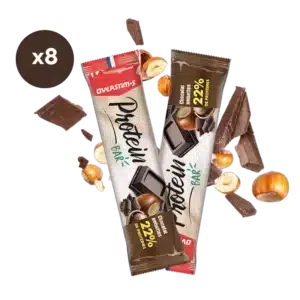 LOT DE 8 BARRES PROTEINEES OVERSTIMS CHOCOLAT NOISETTES