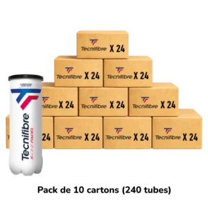 Pack de 10 cartons de tubes de balles Tecnifibre X-ONE padel