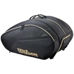 Sac de padel Wilson Defy V1 2026 noir/doré côté gauche
