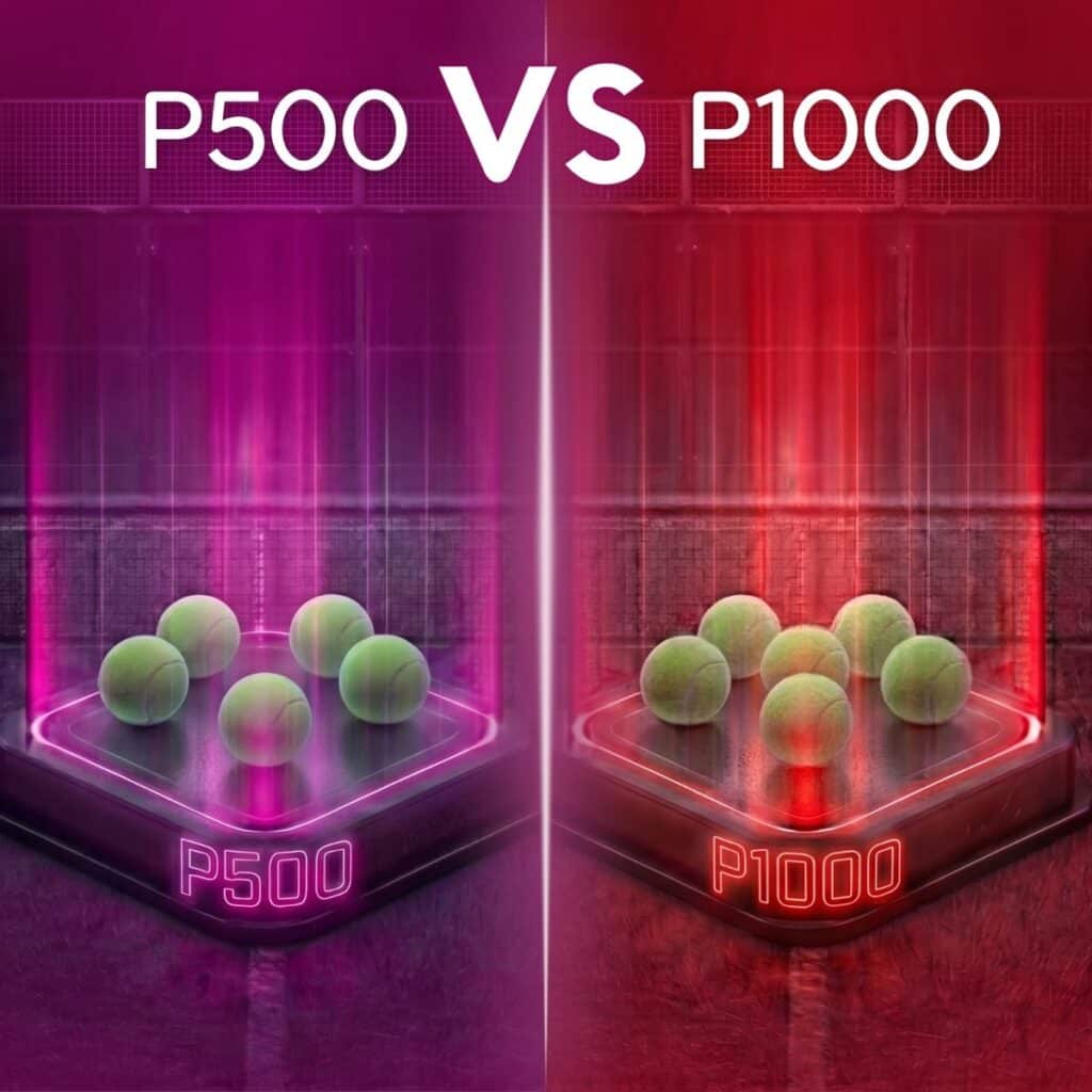 Différences entre un P500 et un P1000 padel
