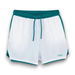 Short Nox Pro homme 2026 avec cuissard intégré Blanc/vert ivoire face