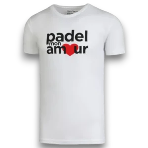T-shirt coton Padel Mon Amour Passion blanc face